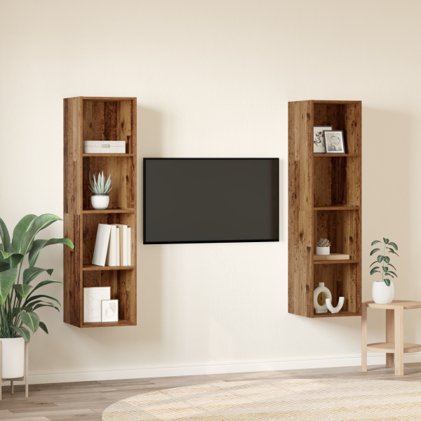 Conjunto de mueble de TV 2 pcs Marrón 37 x 37 x 142.5 cm M 4