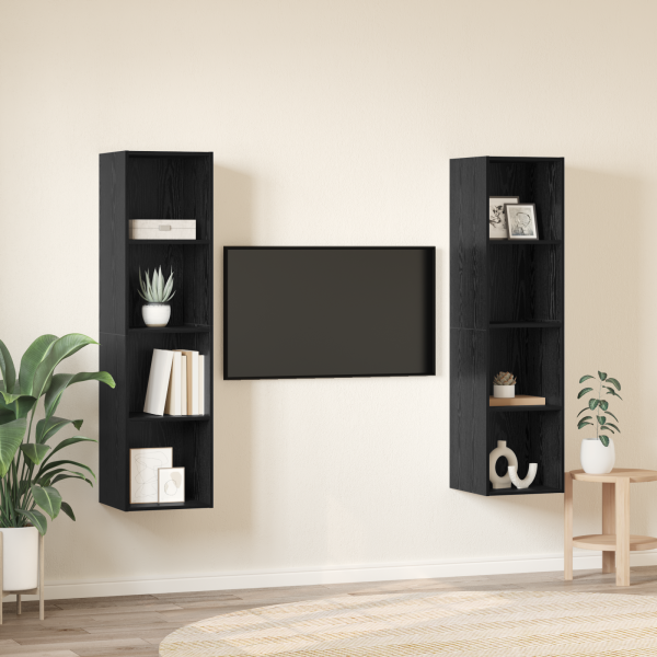 Conjunto de móvel de TV 2 pcs Preto 37 x 37 x 142.5 cm M 4