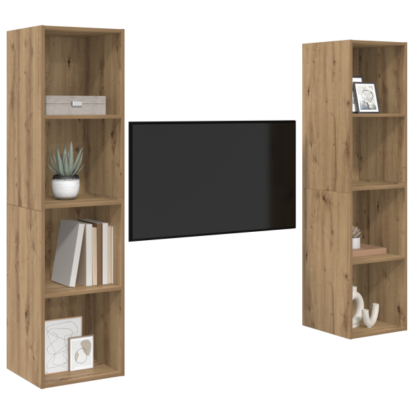 Conjunto de mueble de TV 2 pcs Marrón 37 x 37 x 142.5 cm M 3