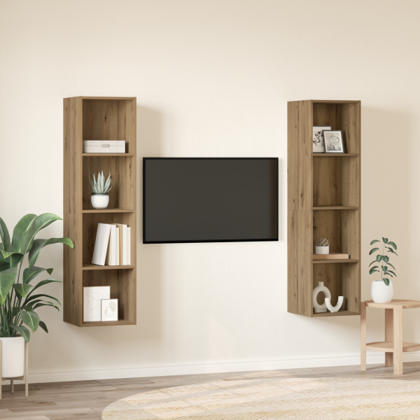 Conjunto de mueble de TV 2 pcs Marrón 37 x 37 x 142.5 cm M 4