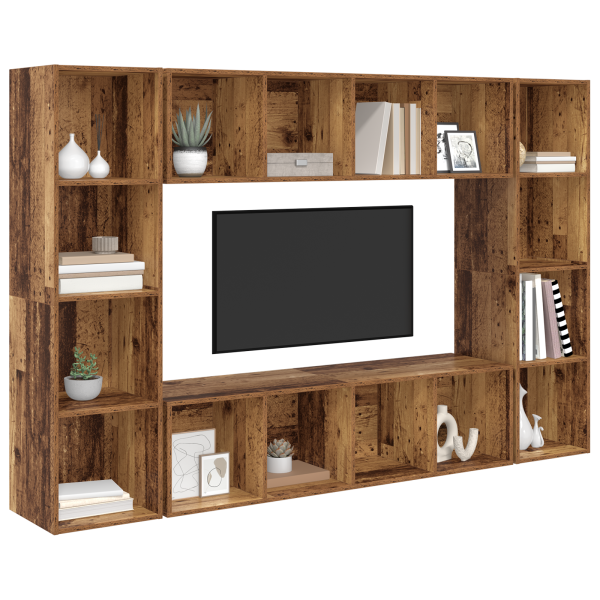 Conjunto de móvel de TV 4 pcs Castanho 37 x 37 x 142.5 cm M 3