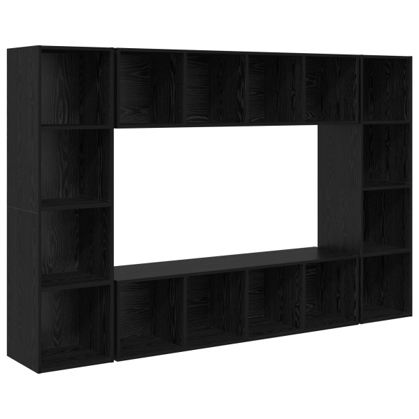 Conjunto de móvel de TV 4 pcs Preto 37 x 37 x 142.5 cm M 2