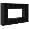 Conjunto de mueble de TV 4 pcs Negro 37 x 37 x 142.5 cm 2