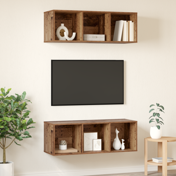 Gabinetes para TV Montados en la Pared 2 pcs Madera vieja M 4