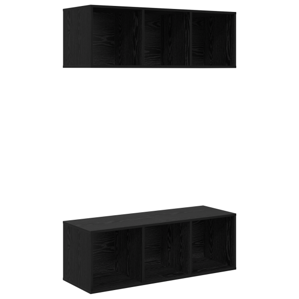 Gabinetes para TV Montados en la Pared 2 pcs Roble negro M 2