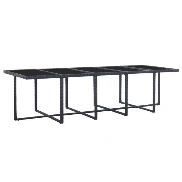 Set comedor de jardín 15 piezas y cojines ratán sintético negro M 5