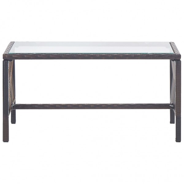 4 pcs conjunto lounge jardim c/ almofadões vime PE castanho M 4