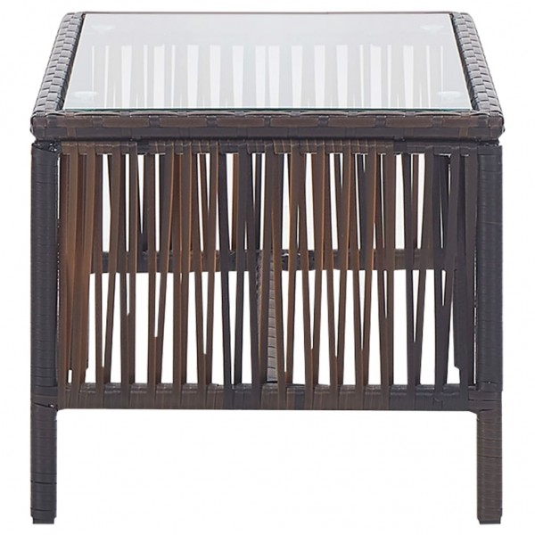 Set muebles de jardín 4 piezas y cojines ratán sintético marrón M 5