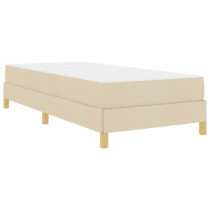 Cama tipo Box Spring Crema. Marrón 90 x 190 cm H