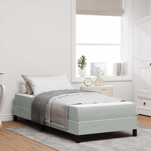 Cama box spring con colchón Gris Claro 80 x 200 cm Terciopelo D