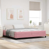 Cama box spring com colchão Rosa 200 x 200 cm Veludo 1
