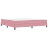Cama box spring com colchão Rosa 200 x 200 cm Veludo 2