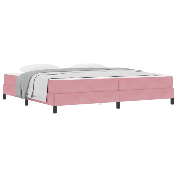 Cama box spring com colchão Rosa 200 x 200 cm Veludo M 3