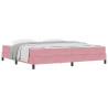 Cama box spring com colchão Rosa 200 x 200 cm Veludo 3
