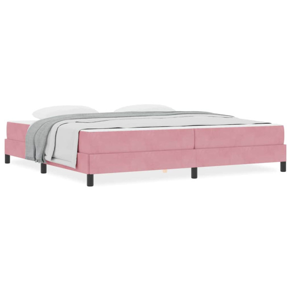 Cama box spring com colchão Rosa 200 x 200 cm Veludo M 4
