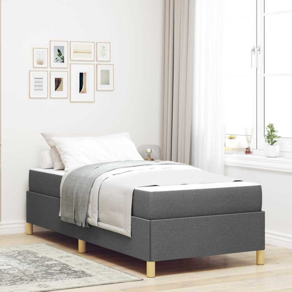 Cama tipo Box Spring Gris oscuro. Marrón y Blanco y Gris oscuro D