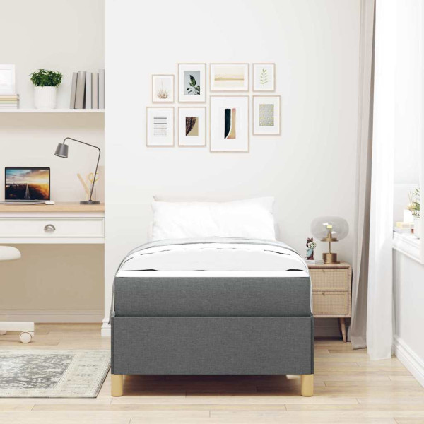 Cama tipo Box Spring Gris oscuro. Marrón y Blanco y Gris oscuro M 5