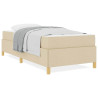 Cama tipo Box Spring Otro Blanco y Crema 90 x 190 cm tela 4