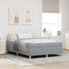 Cama Box Cinza Claro e Branco e Cinza Claro 160 x 200 cm tecido 1