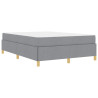Cama Box Cinza Claro e Branco e Cinza Claro 160 x 200 cm tecido 2