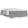 Cama Box Cinza Claro e Branco e Cinza Claro 160 x 200 cm tecido 4