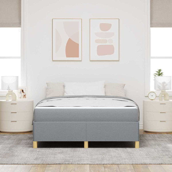 Cama Box Cinza Claro e Branco e Cinza Claro 160 x 200 cm tecido M 5