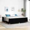 Cama tipo Box Spring Negro y Blanco y Negro 200 x 200 cm tela 1