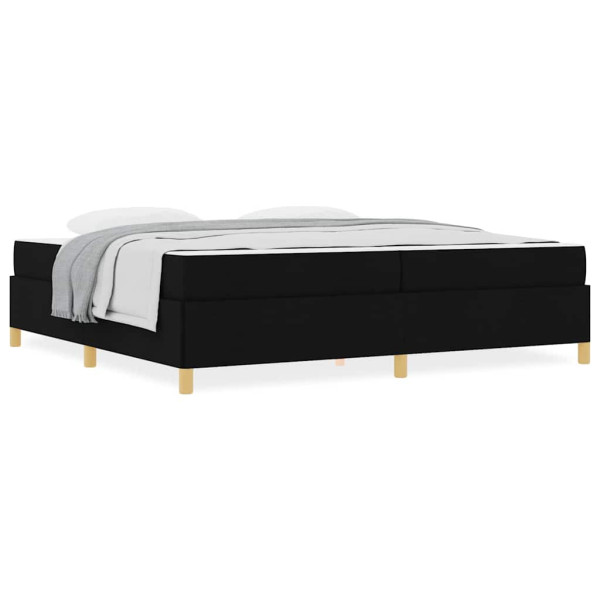 Cama tipo Box Spring Negro y Blanco y Negro 200 x 200 cm tela M 4