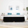 Cama tipo Box Spring Negro y Blanco y Negro 200 x 200 cm tela 5