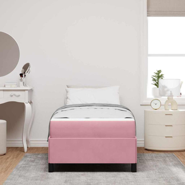 Estructura de cama Otro Rosa y blanco 80 x 200 cm Terciopelo M 5