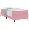 Estructura de cama Otro Rosa y blanco 100 x 200 cm Terciopelo 3