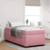 Estrutura da Cama Outros Rosa 90 x 200 cm Veludo 1