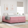 Estrutura da Cama Outros Rosa 180 x 200 cm Veludo 1