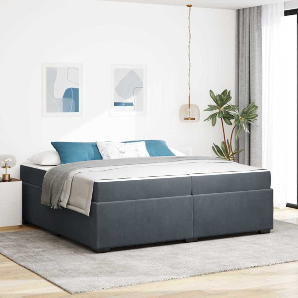 Estructura de cama Otro Gris oscuro 200 x 200 cm Terciopelo D