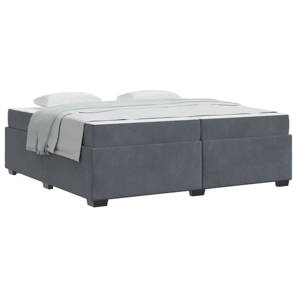 Estrutura da Cama Outros Cinzento escuro 200 x 200 cm Veludo M 3