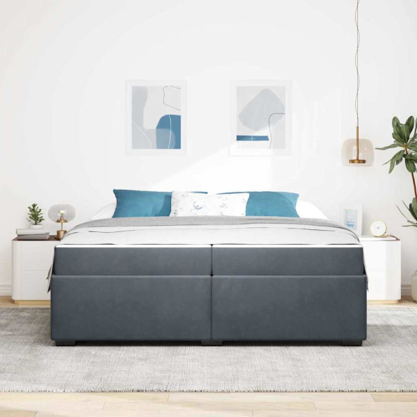 Estrutura da Cama Outros Cinzento escuro 200 x 200 cm Veludo M 5
