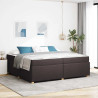 Estructura de cama Otro Marrón oscuro 200 x 200 cm tela 1
