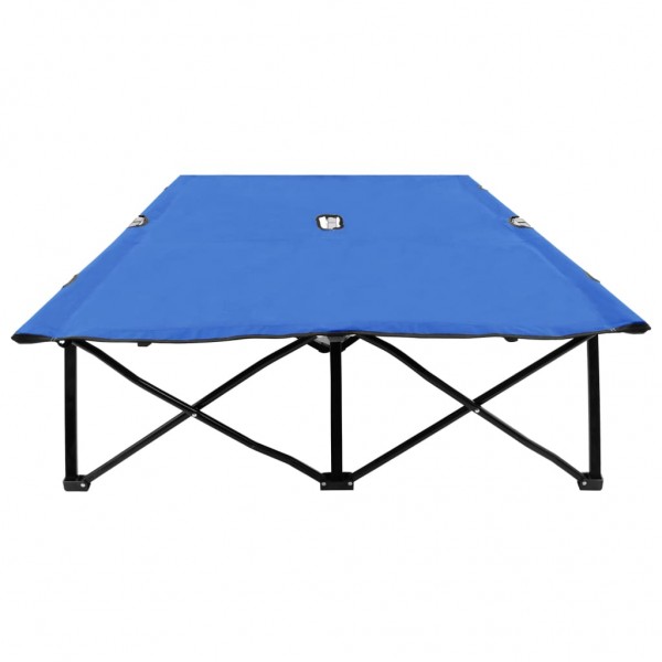 Tumbona plegable para 2 personas acero azul M 3
