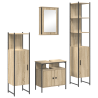 Juego de muebles de baño 4 pcs Roble Sonoma 33 x 33 x 185.5 cm 2