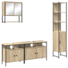 Juego de muebles de baño con estante 4 pcs Roble Sonoma Mediano 2