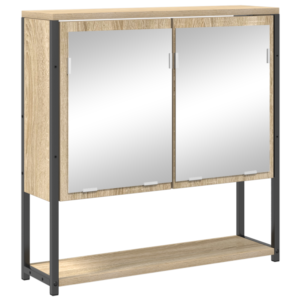 Juego de muebles de baño con estante 4 pcs Roble Sonoma Mediano M 5