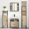 Juego de muebles de baño con estante Montaje en la pared Otro con almacenamiento con puerta con espejo 4 pcs Roble Sonoma 4