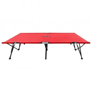 Espreguiçadeira/cama dobrável para 2 pessoas aço vermelho H