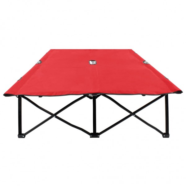 Tumbona plegable para 2 personas acero roja M 3