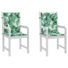 Almofadas de cadeira 2 pcs Padrão de folhas 100 x 50 x 3 cm 3