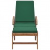 Tumbona con cojín madera maciza de teca verde 2