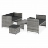 Set de muebles de jardín 5 pzas y cojines ratán sintético gris 2