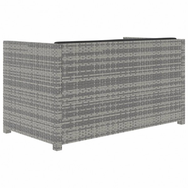 Set de muebles de jardín 5 pzas y cojines ratán sintético gris M 4