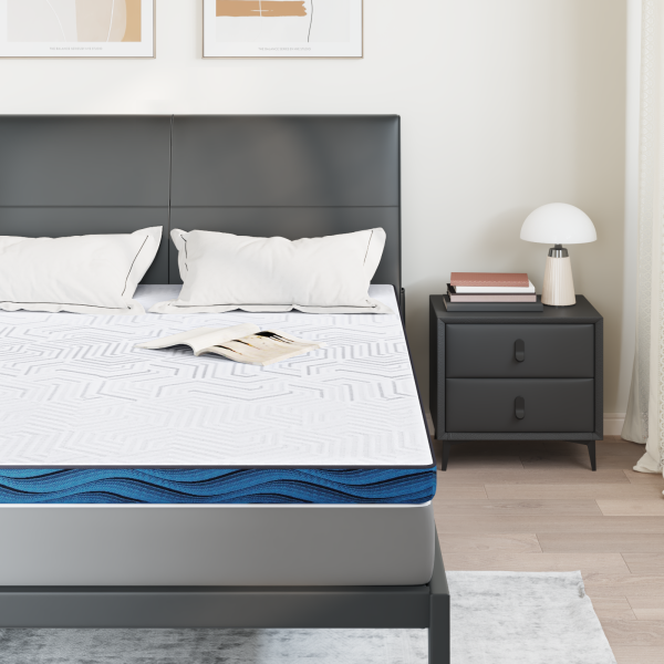 Almohadillas para colchón con puerta Blanco y azul 140 x 190 cm M 3