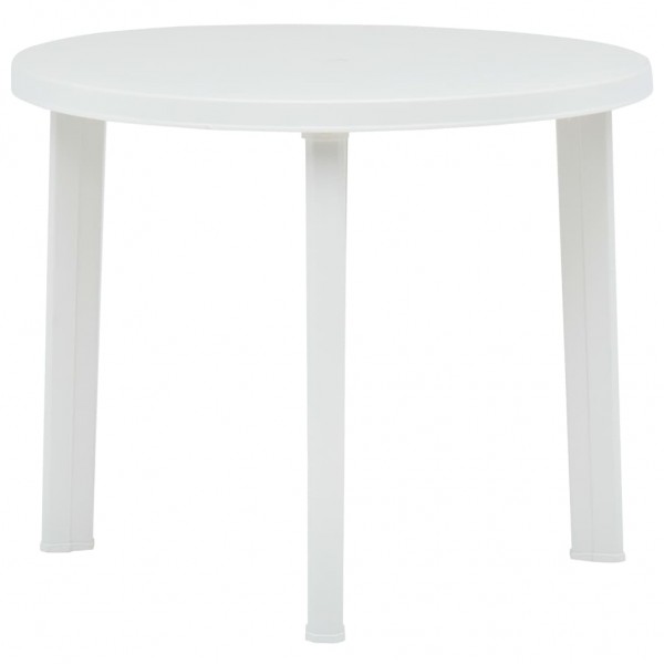 Mesa de jardín de plástico blanco 89 cm D